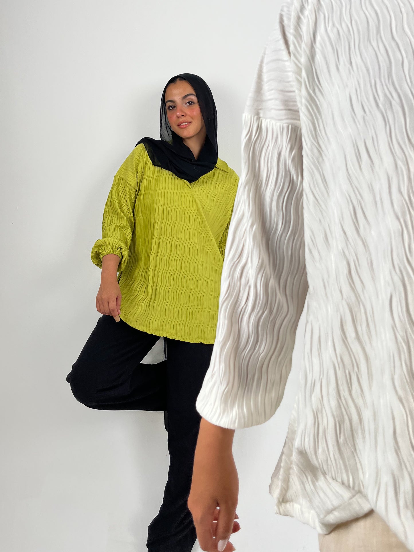 crushed blouse lime