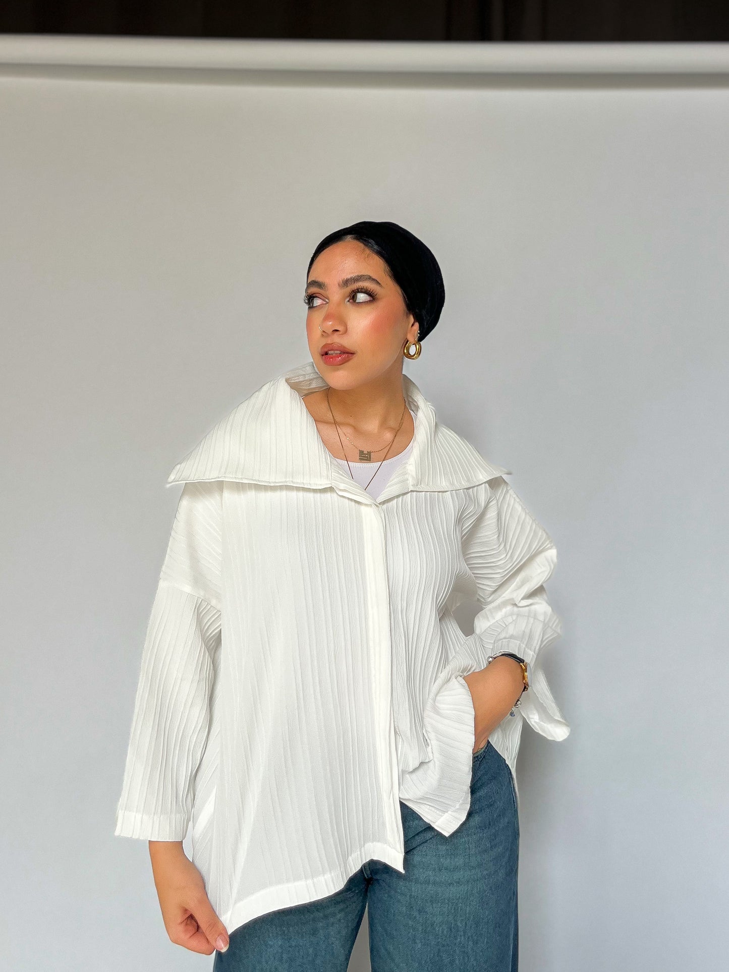 Large collar shirt